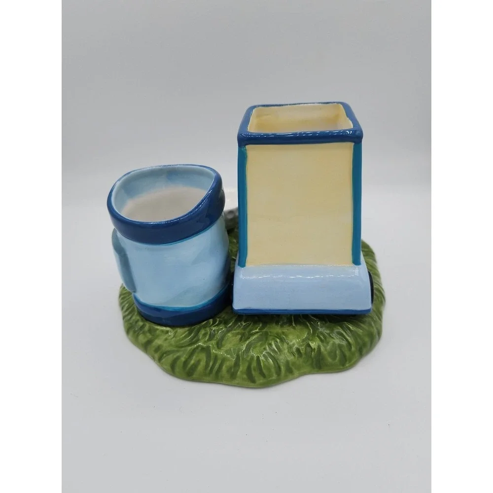 Golf Themed‎ Gift Planter Office Desk Card Holder Blue Green  RARE!